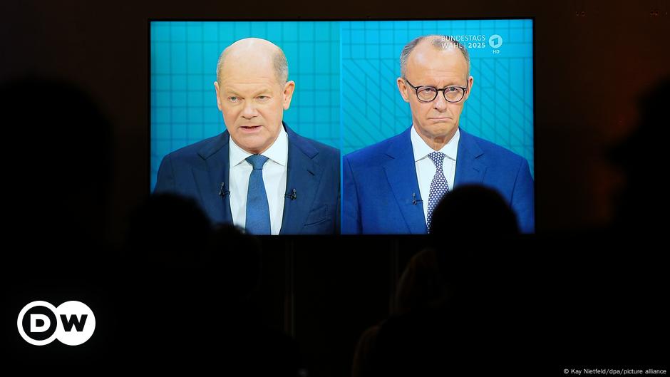 German election: Scholz and Merz clash in televised debate