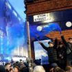 Everton fans greet their team before the final Merseyside derby against Liverpool at Goodison Park