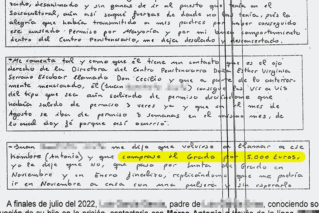 La carta de un preso que destapó la corrupción en la mayor cárcel de España: "Don Cecilio consigue vis a vis del tipo que sea. (Tercer) grado  por 5.000 euros"