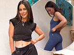 Louise Thompson showcases her stoma bag as she proudly shows off her weight and muscle gain in gym wear before joking she's had a BBL