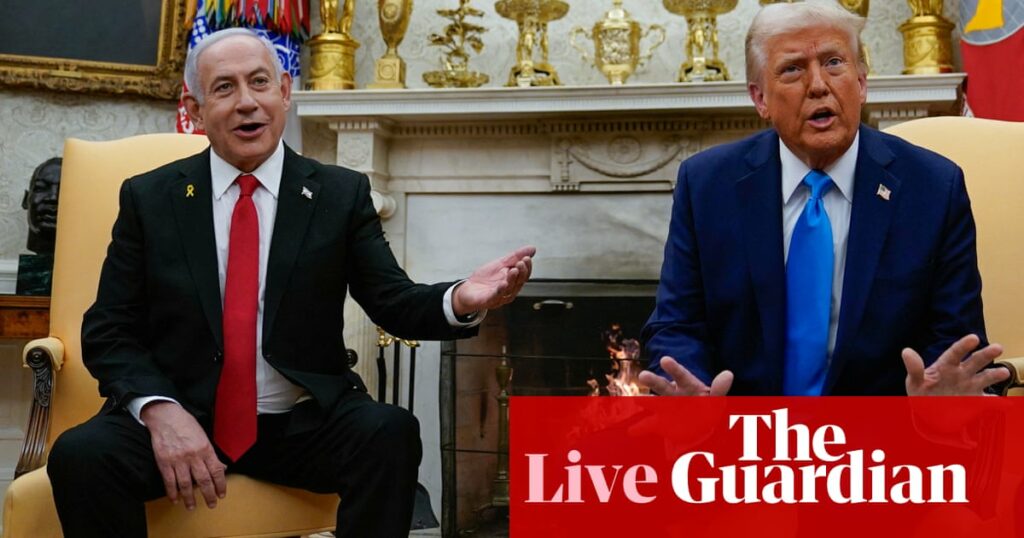 Netanyahu meets with Trump after US president stops Unrwa funding and withdraws from UN rights council – Middle East live