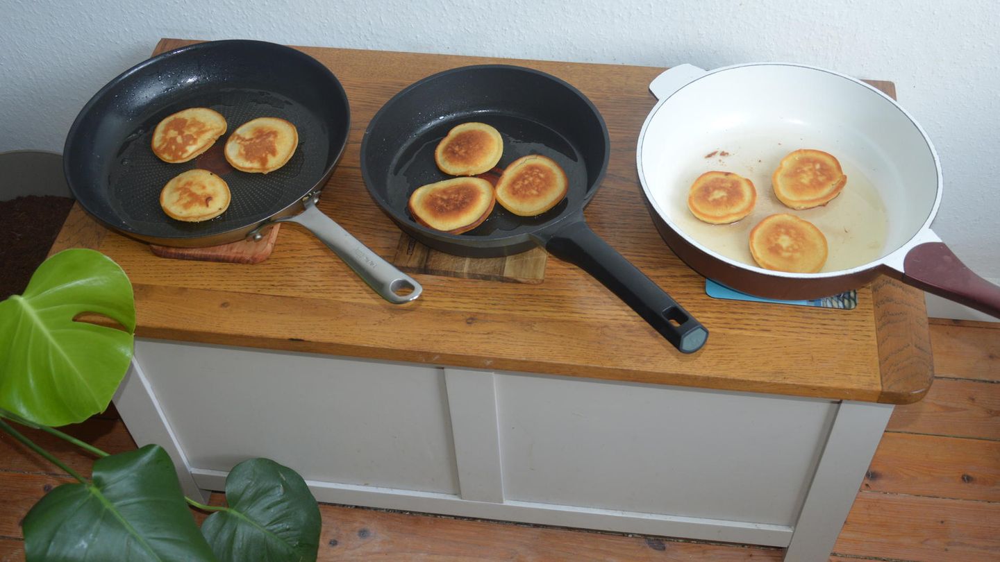 Drei Bratpfannen im Vergleich