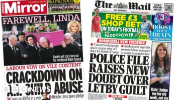 The Papers: 'New doubt over Letby guilt' and 'crackdown on AI child abuse'