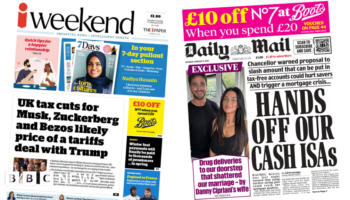 The Papers: 'Trump wants UK tax cuts for tech giants' and 'hands off our ISAs'