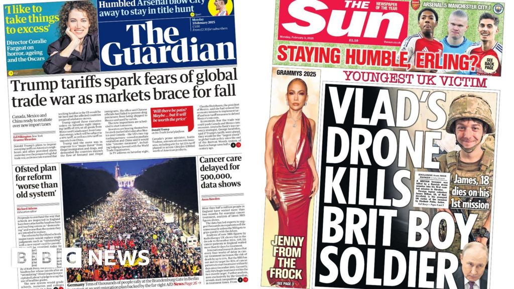 The Papers: 'Vlad's drone kills Brit boy' and 'fears of global trade war'