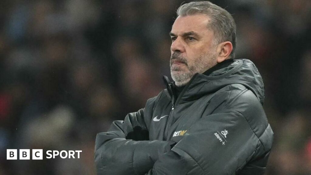 Ange Postecoglou watches from the touchline